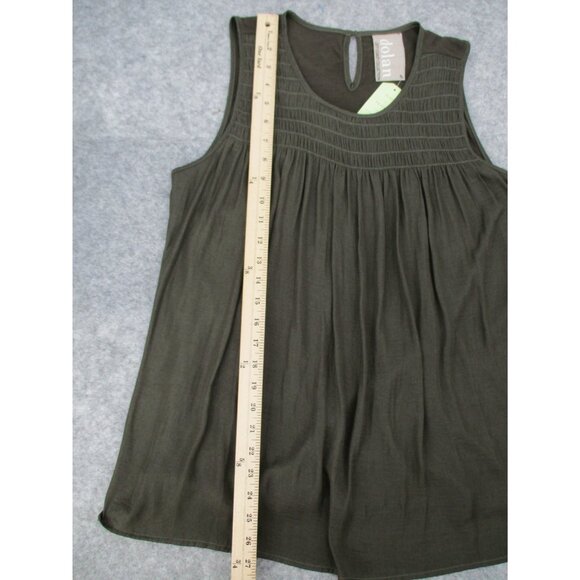 Dolan Womens Tank Top Medium Left Coast Collection Green Sleeveless Pleated New - Picture 4 of 16